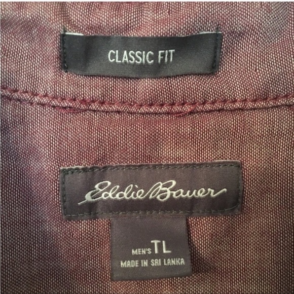 EDDIE BAUER Shirt Classic Fit Red and White Size TL - Picture 5 of 6